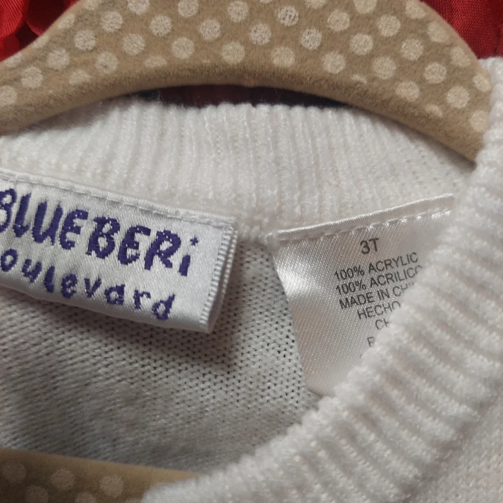 Blueberi Blvd. Girls Size 3T Whie Sweater button up